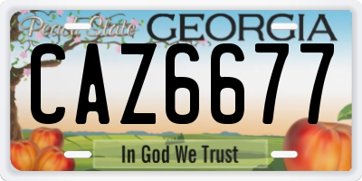 GA license plate CAZ6677