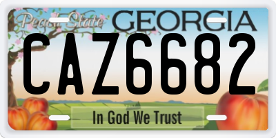 GA license plate CAZ6682