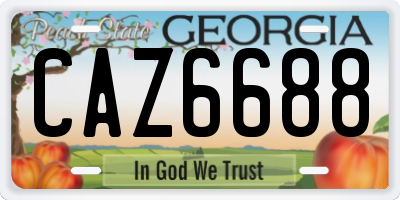 GA license plate CAZ6688