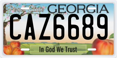 GA license plate CAZ6689