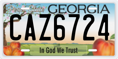 GA license plate CAZ6724