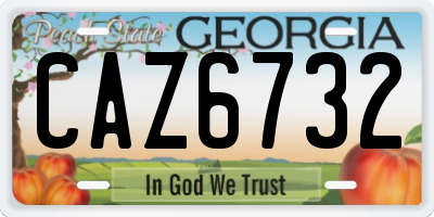 GA license plate CAZ6732