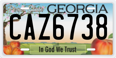 GA license plate CAZ6738