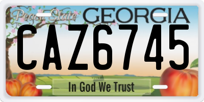 GA license plate CAZ6745