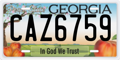 GA license plate CAZ6759