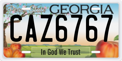 GA license plate CAZ6767