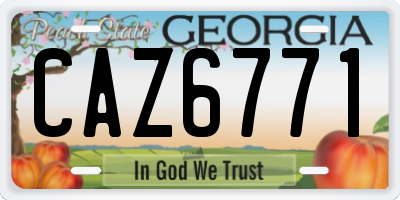 GA license plate CAZ6771