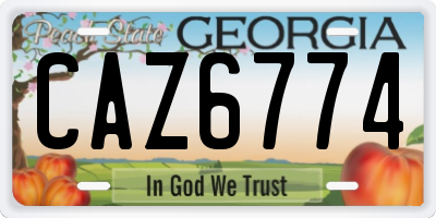 GA license plate CAZ6774