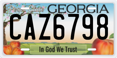 GA license plate CAZ6798