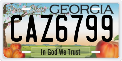 GA license plate CAZ6799