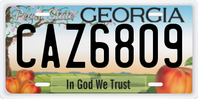 GA license plate CAZ6809