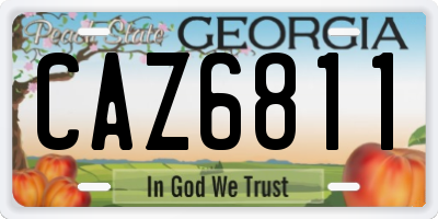 GA license plate CAZ6811