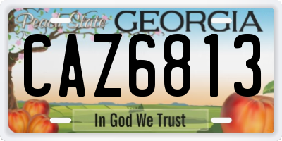 GA license plate CAZ6813