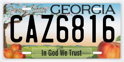 GA license plate CAZ6816