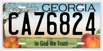 GA license plate CAZ6824