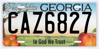 GA license plate CAZ6827