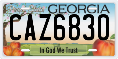 GA license plate CAZ6830