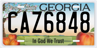 GA license plate CAZ6848