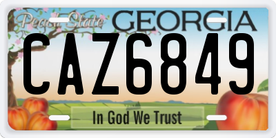 GA license plate CAZ6849