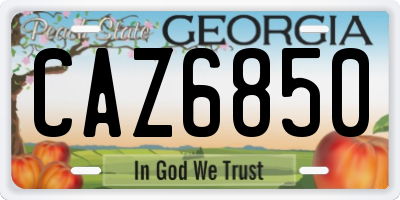 GA license plate CAZ6850