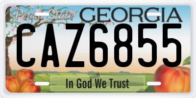 GA license plate CAZ6855
