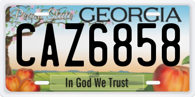 GA license plate CAZ6858