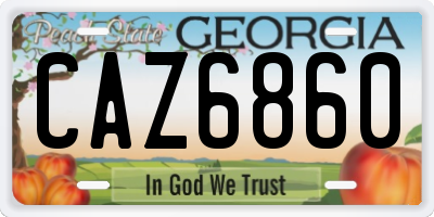 GA license plate CAZ6860