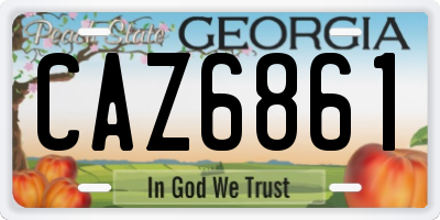 GA license plate CAZ6861