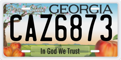 GA license plate CAZ6873