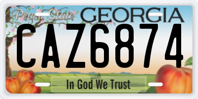 GA license plate CAZ6874