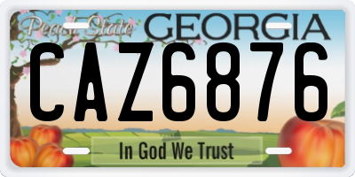 GA license plate CAZ6876