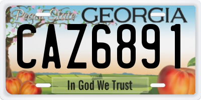 GA license plate CAZ6891
