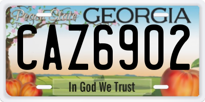 GA license plate CAZ6902