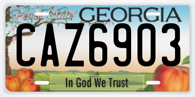 GA license plate CAZ6903