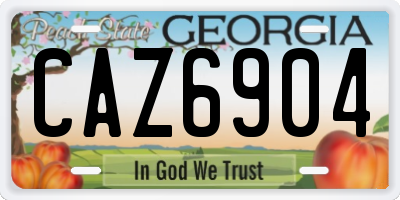 GA license plate CAZ6904