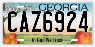 GA license plate CAZ6924