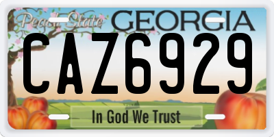 GA license plate CAZ6929