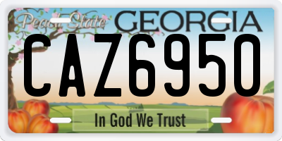 GA license plate CAZ6950
