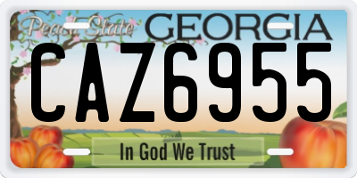 GA license plate CAZ6955