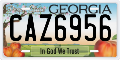 GA license plate CAZ6956