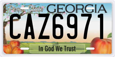 GA license plate CAZ6971