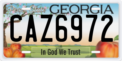 GA license plate CAZ6972