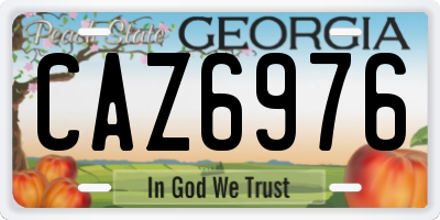 GA license plate CAZ6976