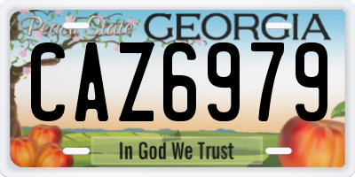 GA license plate CAZ6979