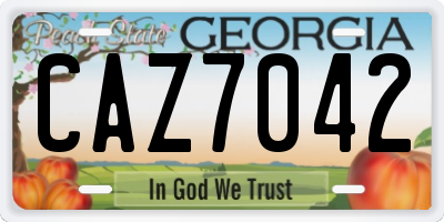 GA license plate CAZ7042