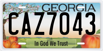 GA license plate CAZ7043