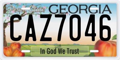 GA license plate CAZ7046