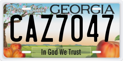 GA license plate CAZ7047