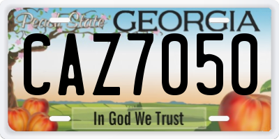 GA license plate CAZ7050