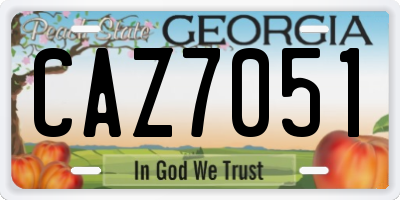 GA license plate CAZ7051